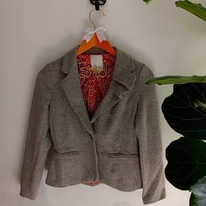 Anthropologie Elevenses ruffle collar blazer, size 0